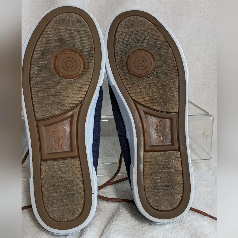 Polo‎ Ralph Lauren Men's Navy Blue Canvas Sneakers Preppy Casual Activewear  7.5